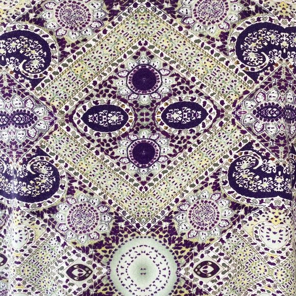 Sundance Catalog Veda Embroidered Front Top XL Cable Knit Cuff Tile Print - Picture 7 of 10